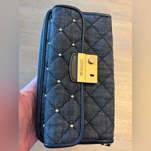 MZ Wallace Crosby Lock Wallet - True Denim Charcoal